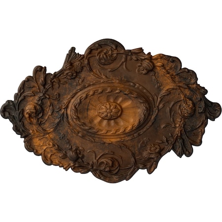 Strasbourg Ceiling Medallion, Hand-Painted Rust, 30 1/2"W x 20"H x 1 1/2"P